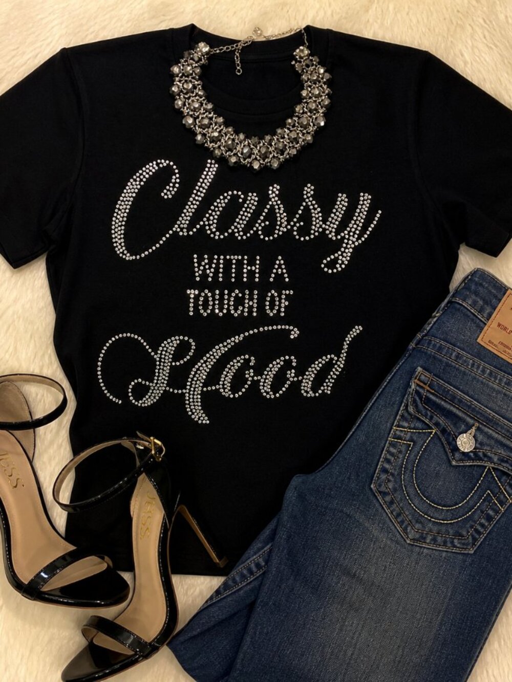 Classy with a touch of Hood Rhinestone T-shirt.